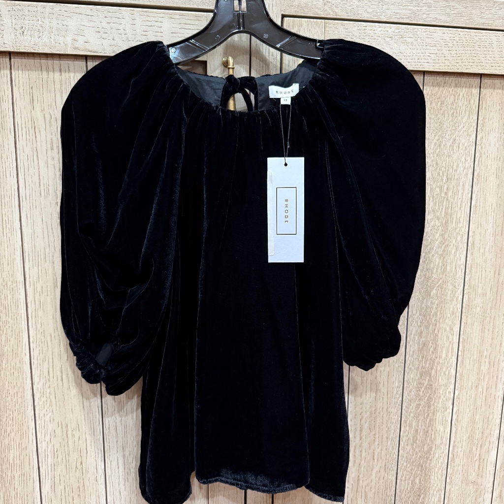 Rhode Black Velvet Rowan Top, Size Xs, New With Tags